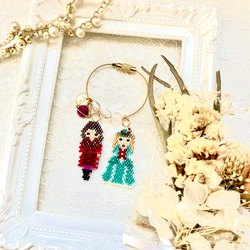 くみっきーさん専用　ジューンブライド❣️ウェディング　ドールチャーム　ハンドメイド 275】新作❣️ランダムビジュー 鈴丸ビーズ ラインストーン
