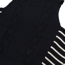 TMCAZ Wool-blend dropped knit vest[Navy]羊毛混紡針織背心 第14張的照片