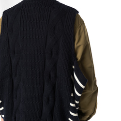 TMCAZ Wool-blend dropped knit vest[Navy]羊毛混紡針織背心 第7張的照片
