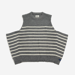 TMCAZ Wool-blend dropped knit vest[Gray]羊毛混紡針織背心 第10張的照片