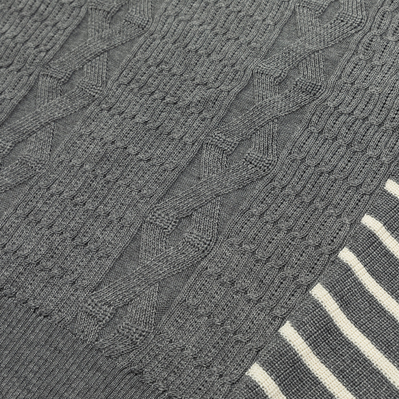 TMCAZ Wool-blend dropped knit vest[Gray]羊毛混紡針織背心 第15張的照片