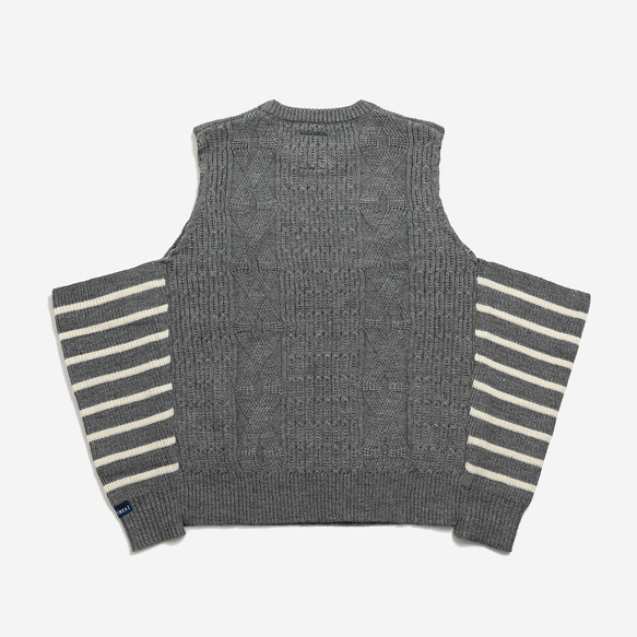 TMCAZ Wool-blend dropped knit vest[Gray]羊毛混紡針織背心 第11張的照片