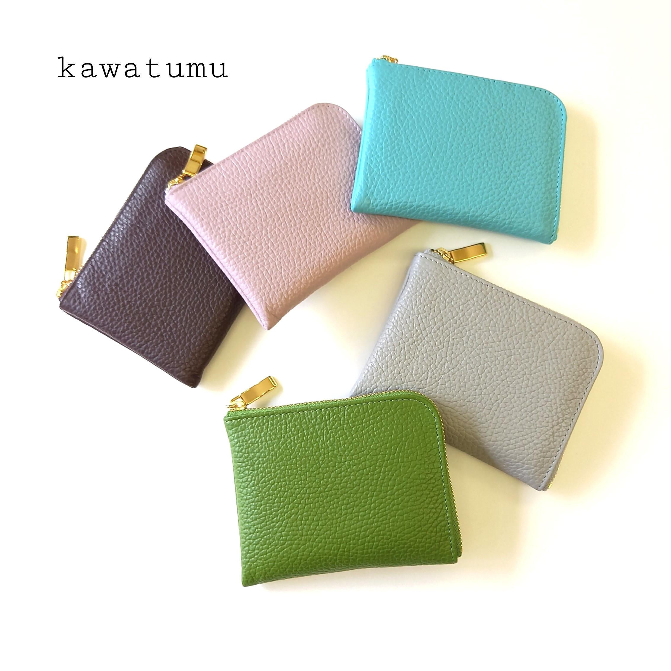 軽い！小さい！コンパクトサイズのミニ財布◇高級イタリアンレザー◇6枚カードポケット【かわつむ】ハーフ L字 皮 革 プチ