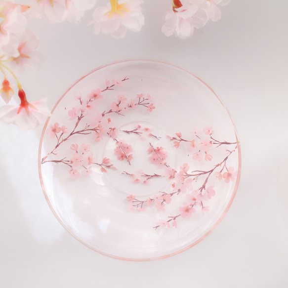 耐熱ガラスのティーセット〜枝垂桜とうさぎの日向ぼっこ〜 4枚目の画像