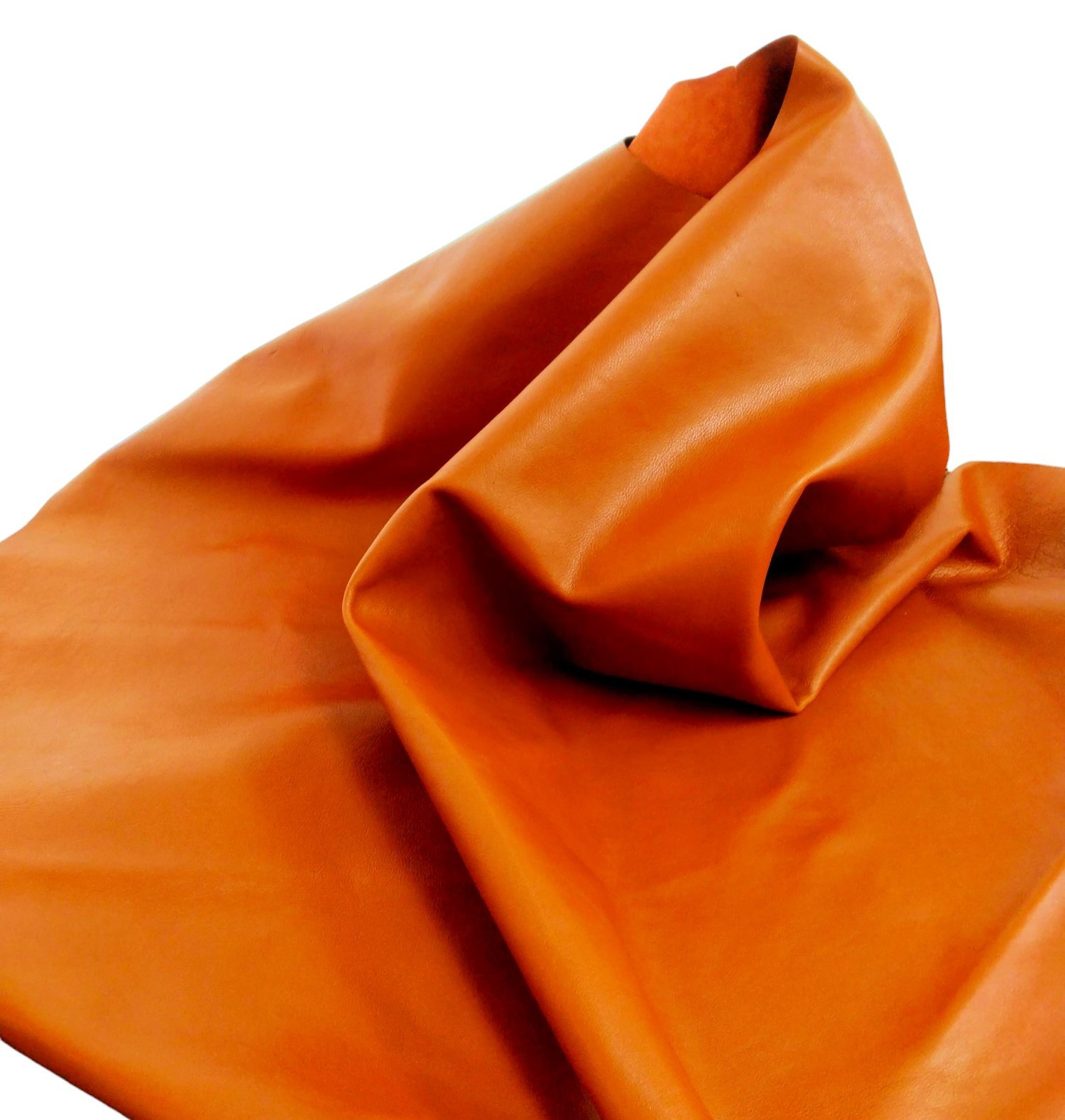 Mカーフ　自然シボの革　#32オレンジ