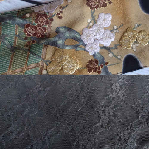 サッシュベルト 帯ベルト リバーシブル 黒留袖リメイク 着物リメイク