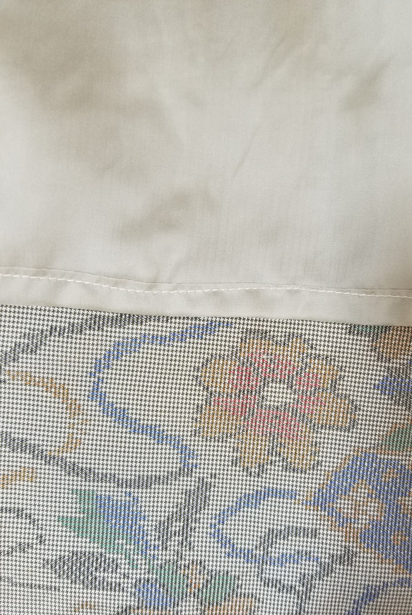 大島紬リメイク　裏付きタックギャザースカート 4枚目の画像