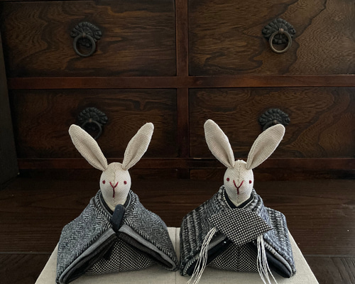 シックなお着物のうさぎ雛 (雛人形.お雛様.おひな様) ひな人形・雛飾り