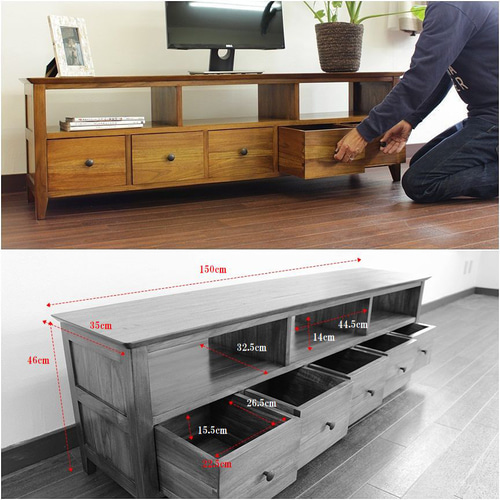 ◎美品　テレビ台　テレビボード　ダークブラウン　木製　家具　インテリア　棚　TV テレビ台 テレビラック TVラック AVボード チーク家具 木製 無垢