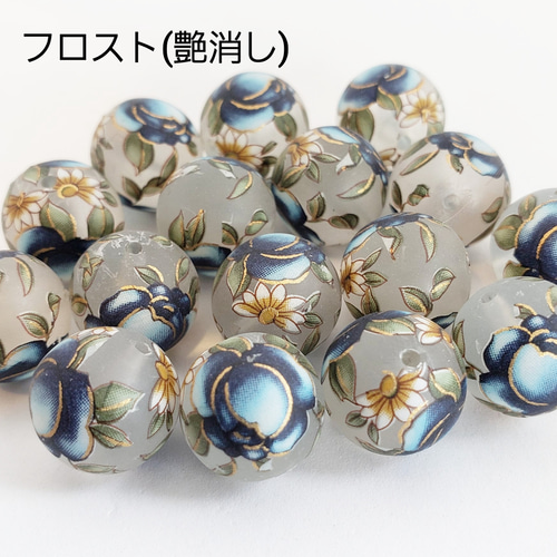 ●貴重/両面お花柄転写ビーズ×ランタンビーズ×ロンデル カスタムボールペン アクリルビーズのカスタムボールペン作ります あなただけの 世界