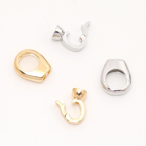 Brass Base / Charm / Curved / Crescent Link / Geometry