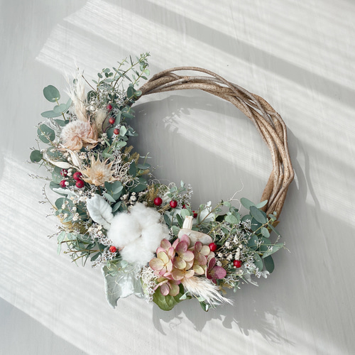 ウインターリース 今から飾って楽しめる クリスマスリース ハーフ  