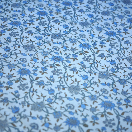 シルク生地】インド シルクシフォン【20】ブルー 105cm巾×50cm