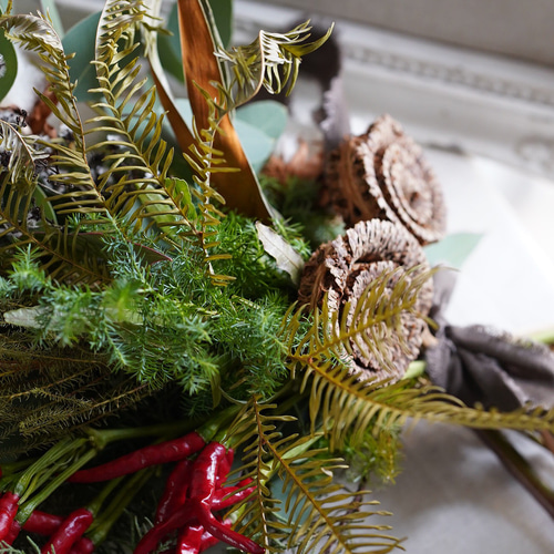 生花・大人クリスマス・スワッグ 50cm前後店舗ディスプレイ リース