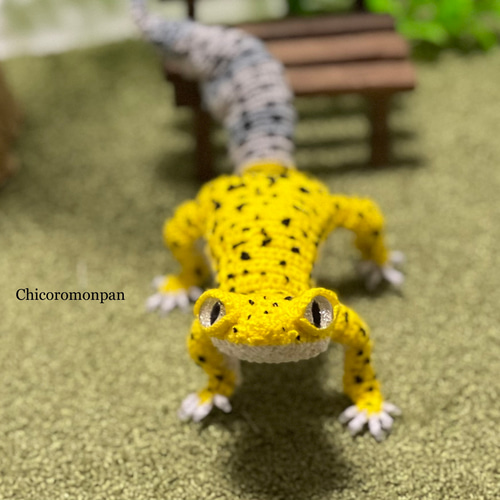 あみぐるみレオパ ヒョウモントカゲモドキ ハイイエロー