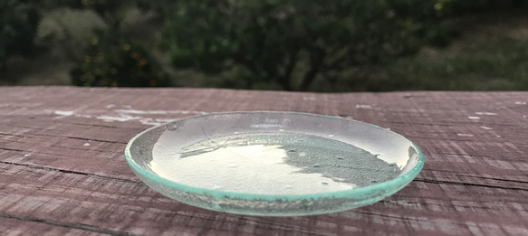 昭和型板ガラス食器　レトロガラス食器色々　マルチトレイ　丸皿 2枚目の画像