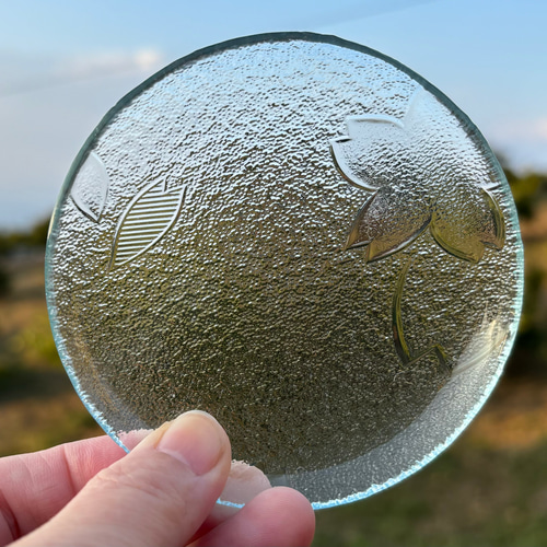 昭和型板ガラス食器 レトロガラス食器色々 マルチトレイ 丸皿