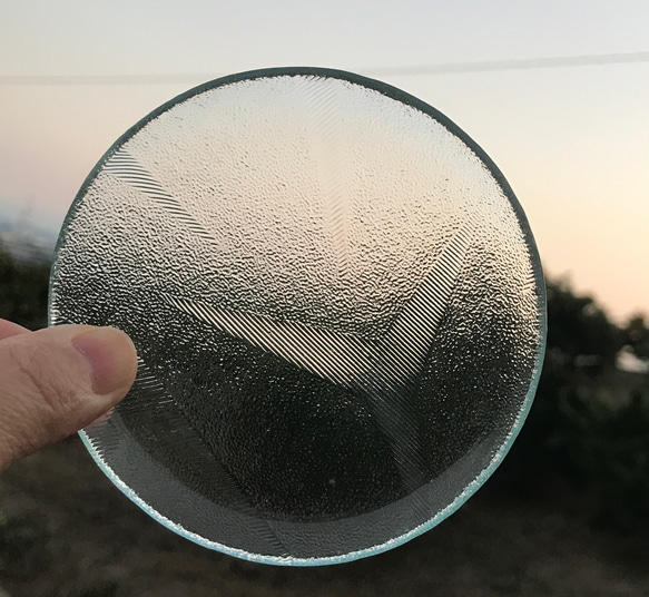 昭和型板ガラス食器　レトロガラス食器色々　マルチトレイ　丸皿 3枚目の画像