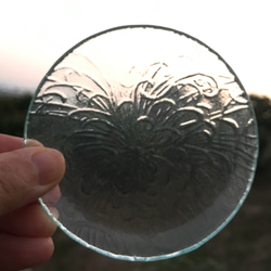 昭和型板ガラス食器　レトロガラス食器色々　マルチトレイ　丸皿 9枚目の画像