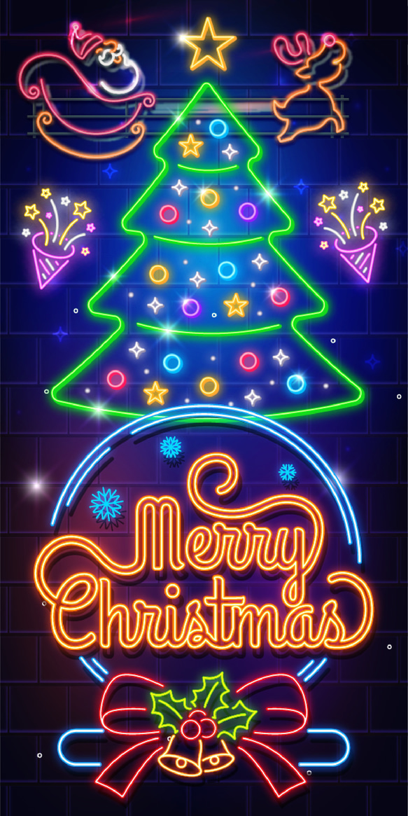【Lサイズ】メリー クリスマス サンタクロース イルミネーション 飾付け ランプ 照明 看板 置物 雑貨 ライトBOX 6枚目の画像