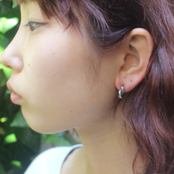 silver925 ピアス  -meld Pierce- (1P)　スタッドピアス　シルバー 4枚目の画像