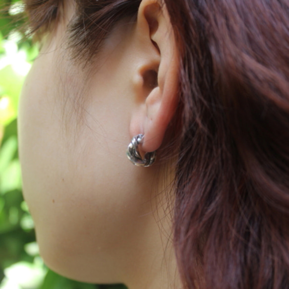 silver925 ピアス  -meld Pierce- (1P)　スタッドピアス　シルバー 6枚目の画像