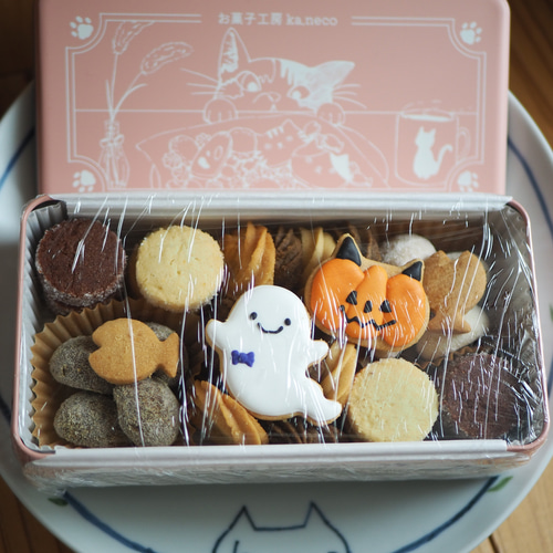 オリジナルねこ缶ハロウィンver. クッキー お菓子工房 ka.neco