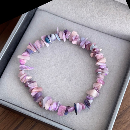 天然無処理 スギライト 細石ブレスレット No680 ブレスレット 天然石屋  