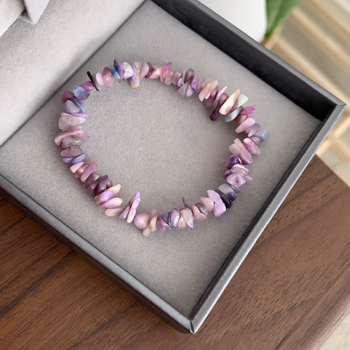 天然無処理 スギライト 細石ブレスレット No680 ブレスレット 天然石屋  