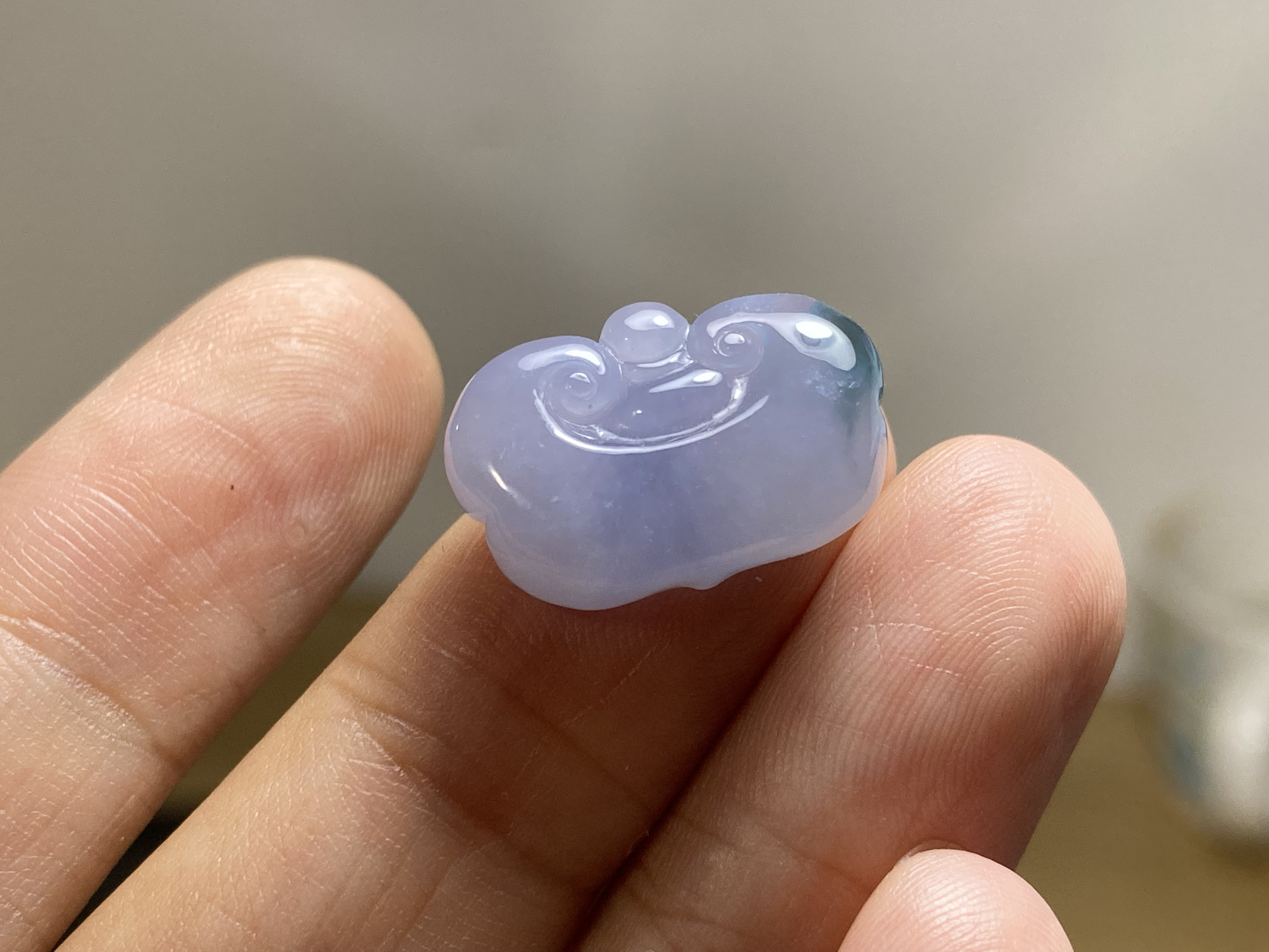 R23-159 宝石質 ラベンダー ミャンマー産 天然 A貨 如意 翡翠 ルース 裸石 硬玉 ジェダイト