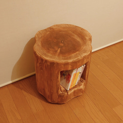 切株くり抜き椅子・丸太サイドテーブル・ステイン塗装・オーガニック・超特大サイズ 2枚目の画像