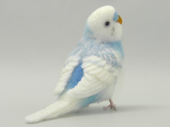 [Ｒ様専用] セキセイインコ ブルーパイド / 羊毛フェルト リアルサイズ 3枚目の画像