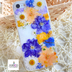 パープルデルフィニウムの押し花スマホケース　選べる3 color iphone/GALAXY/AQUOS/xperia 5枚目の画像