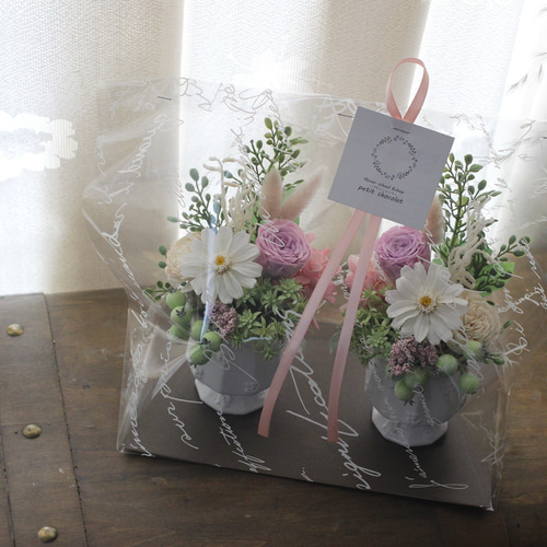 受注制作フライングカップフラワーアレンジメント