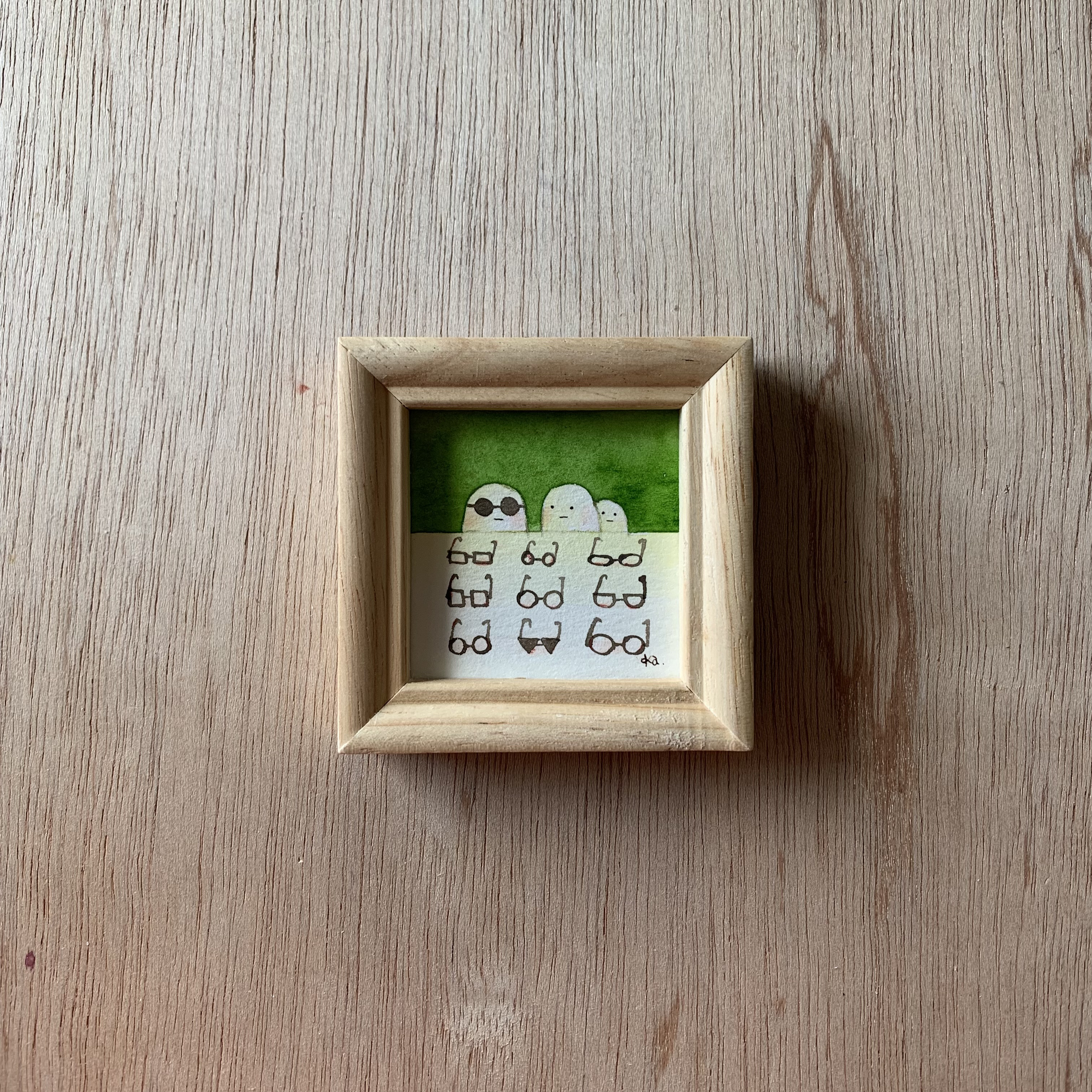 「眼鏡屋さんにて」ミニ額　原画