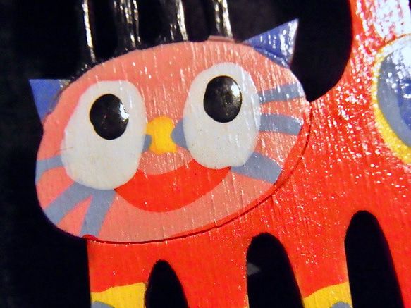 OTTA 手描きイラスト 木製マグネット チェコ 水玉猫 黒猫 プラハ カレル橋 6枚目の画像