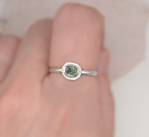 Yellow Green Sapphire Ring 《送料無料》/SV950 5枚目の画像