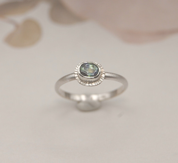 Yellow Green Sapphire Ring 《送料無料》/SV950 4枚目の画像