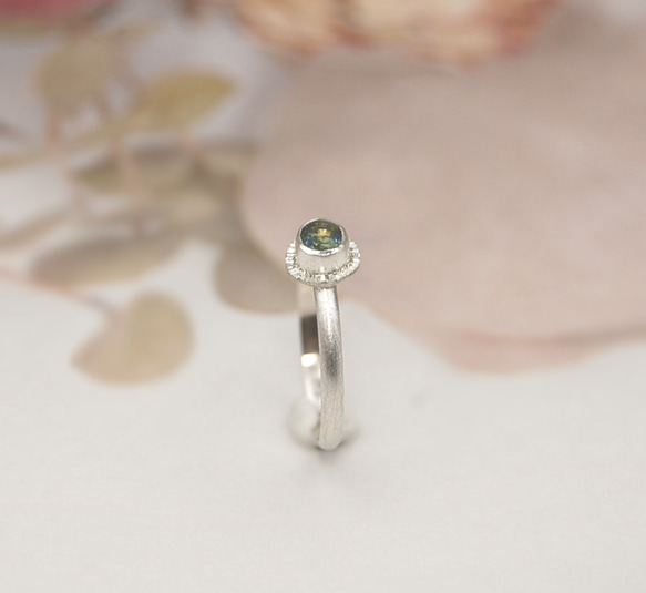 Yellow Green Sapphire Ring 《送料無料》/SV950 2枚目の画像