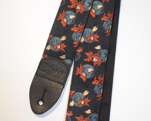 和柄ギターストラップ Kimonシリーズ 矢絣文様/紫 #012 着物
