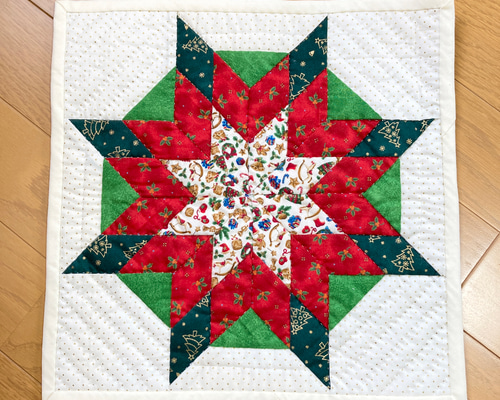 パッチワークキルト　タペストリー　スター&スクエア パッチワークキルト☆ヘキサゴン☆タペストリー☆マット