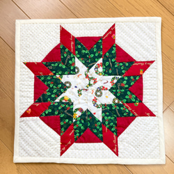 オレンジピールのパッチワークタペストリー パッチワークキルト