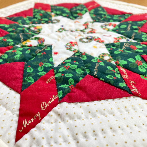 b.クリスマスのブレイジングスターのパッチワークタペストリー パッチ