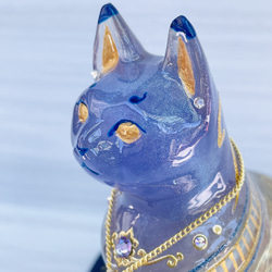 青紫色のdream cat (スモーキークオーツ&ラピスラズリ) 9枚目の画像