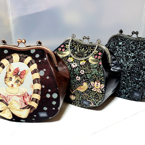 デコパージュ バッグ プチフラワー口金 ころりんバッグ(デコパージュ Vol. サイド