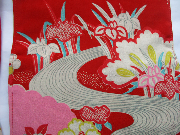７４１４　花柄の着物で作った和風財布・ポーチ#送料無料 10枚目の画像