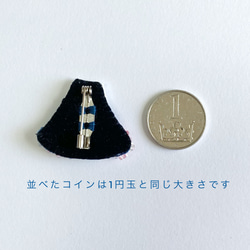 富士山と桜のミニブローチ　ビーズ刺繍　オートクチュール刺繍 7枚目の画像