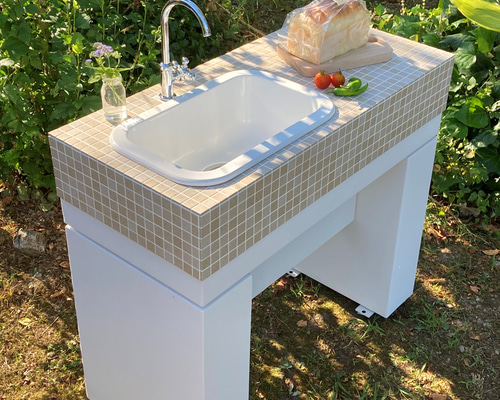 タイル ガーデンシンク　 　ピンク系 ガーデンシンク（色：ピンク系）｜散水、水栓、水周り｜庭