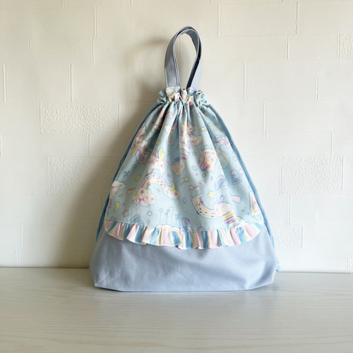 送料無料♡ユニコーン♡レッスンバッグ、上履き袋、お着替え巾着袋