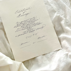 結婚証明書 A4 カリグラフィー筆耕 席次表・席札・メニュー表 ___n